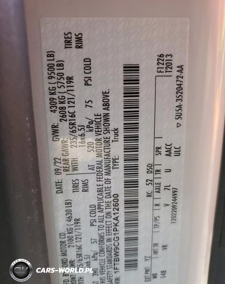 2023 Ford Transit T-350 VIN:1FTBW9CG1PKA12600 - 13