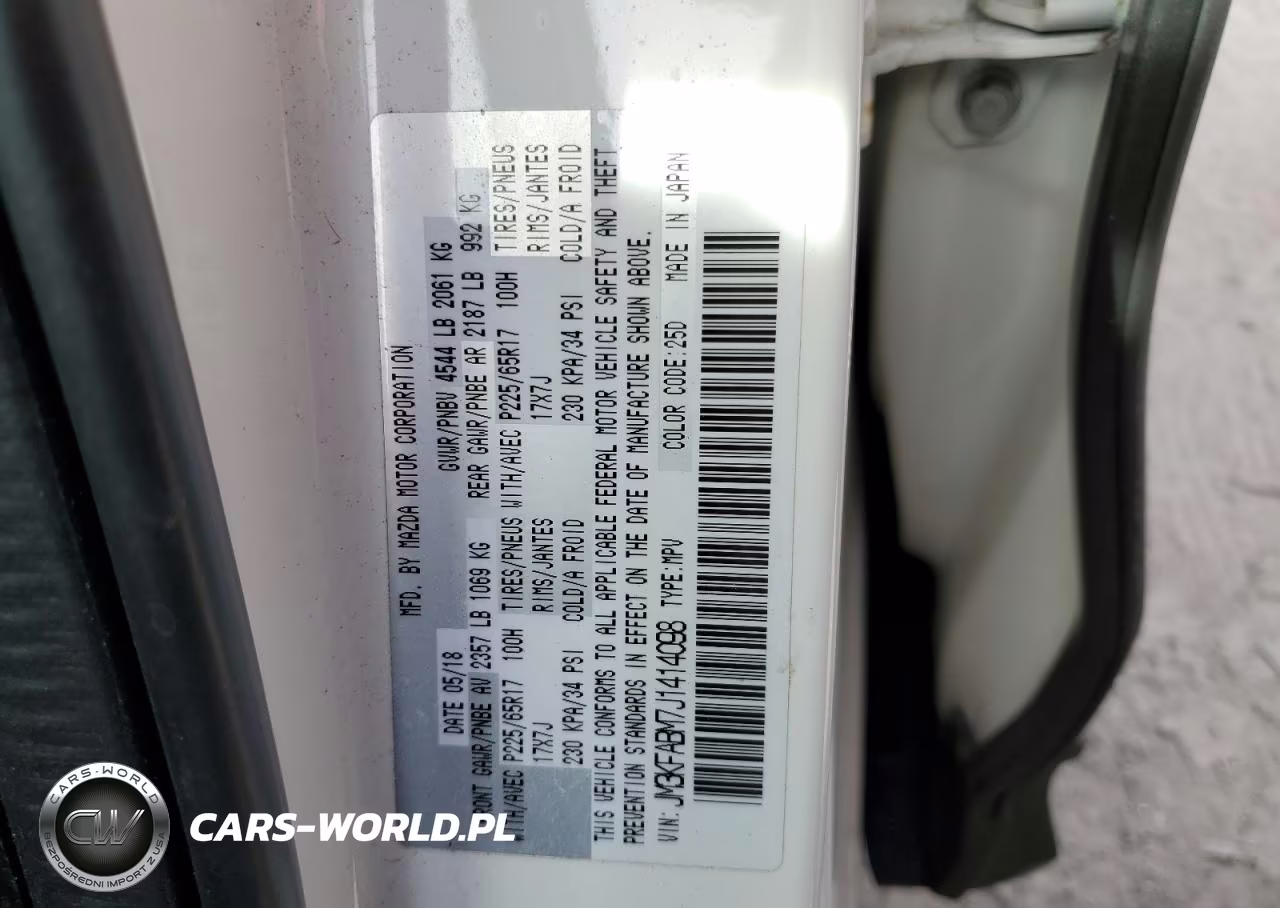2018 Mazda Cx-5 Sport VIN:JM3KFABM7J1414098 - 14