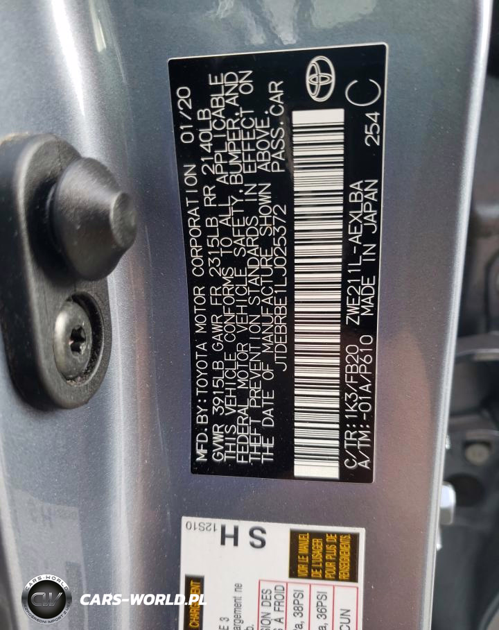 TOYOTA COROLLA LE VIN:JTDEBRBE1LJ025372 - 12