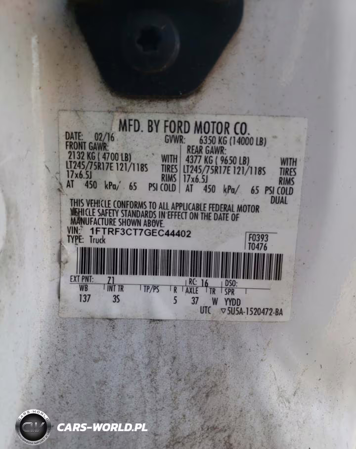 2016 Ford F350 Super Duty VIN:1FTRF3CT7GEC44402 - 12