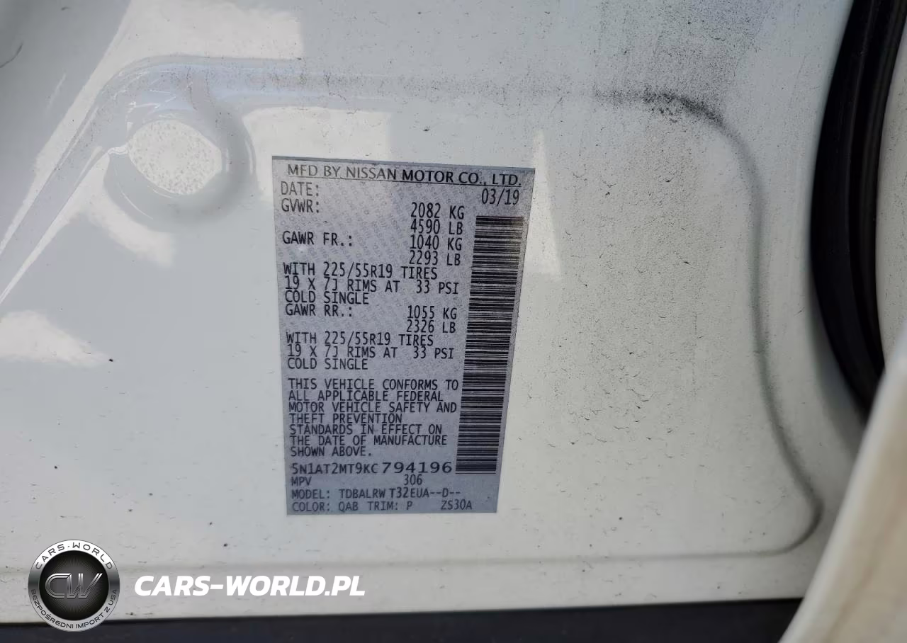 2019 Nissan Rogue S VIN:5N1AT2MT9KC794196 - 12