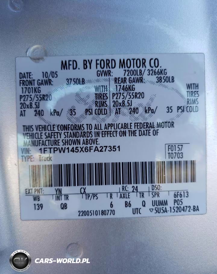 2006 Ford F150 Supercrew VIN:1FTPW145X6FA27351 - 12