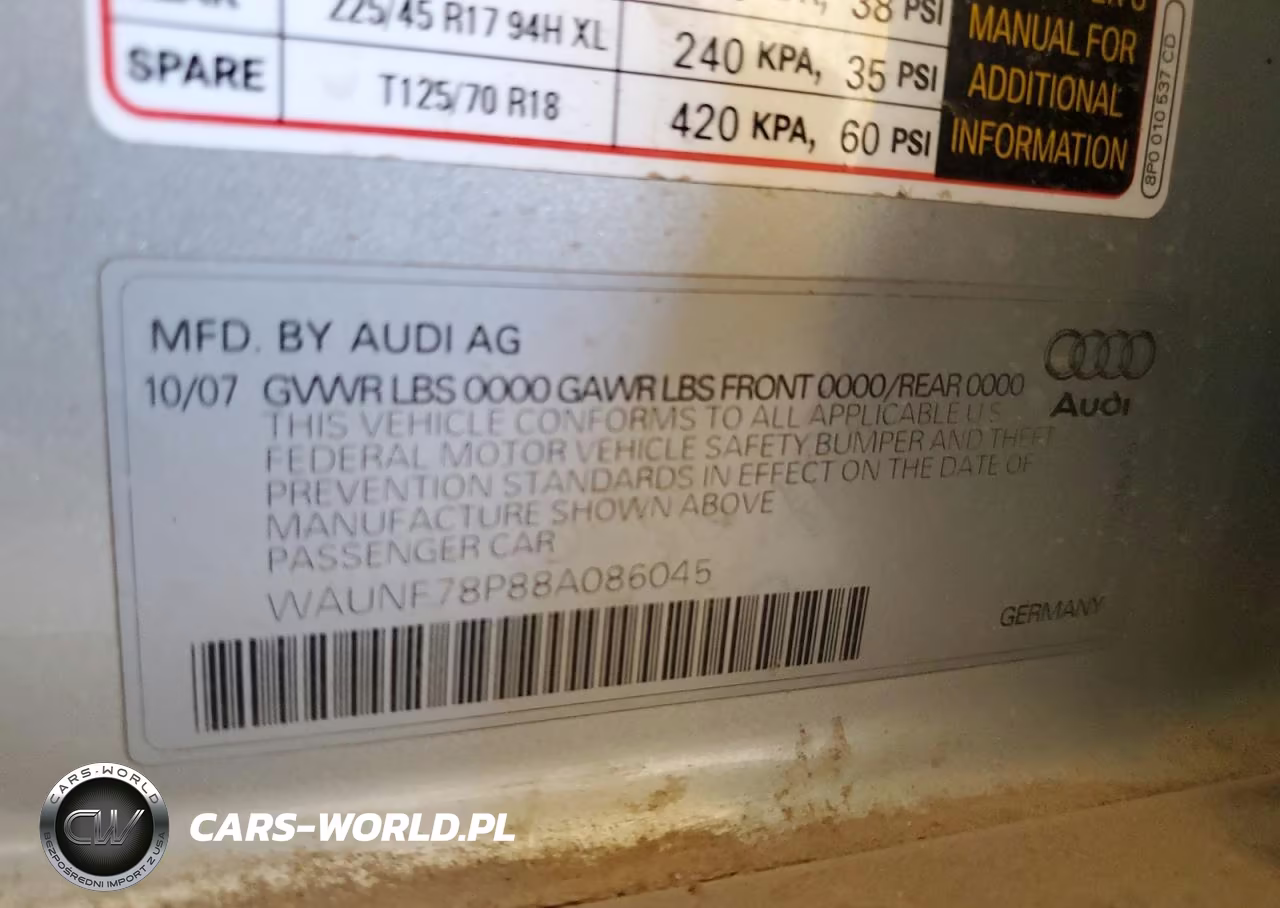 2008 Audi A3 2.0 Premium VIN:WAUNF78P88A086045 - 12