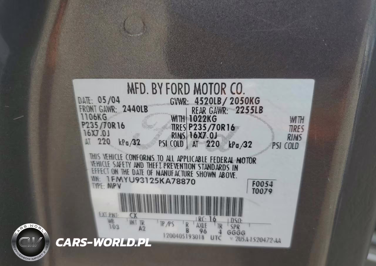2005 Ford Escape Xlt VIN:1FMYU93125KA78870 - 12