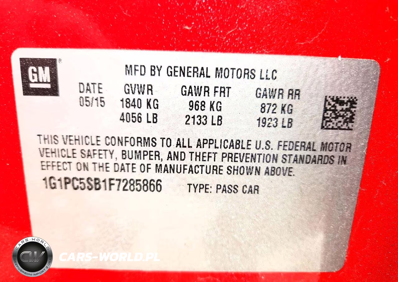 2015 Chevrolet Cruze Lt VIN:1G1PC5SB1F7285866 - 12