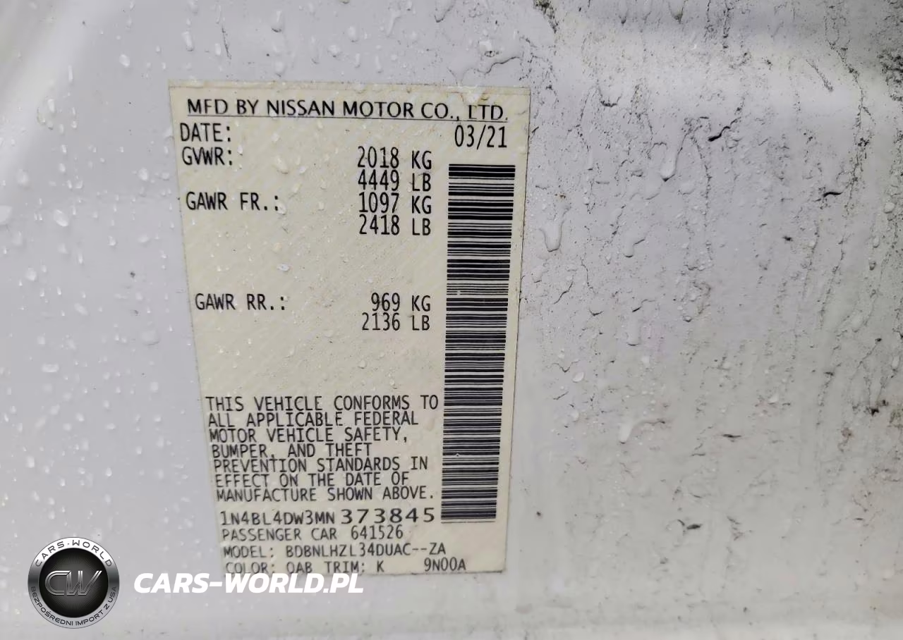 2021 Nissan Altima 2.5 Sv VIN:1N4BL4DW3MN373845 - 13