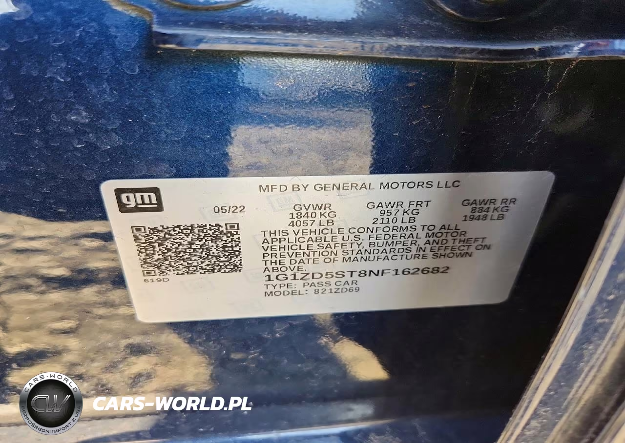2022 Chevrolet Malibu Lt VIN:1G1ZD5ST8NF162682 - 12