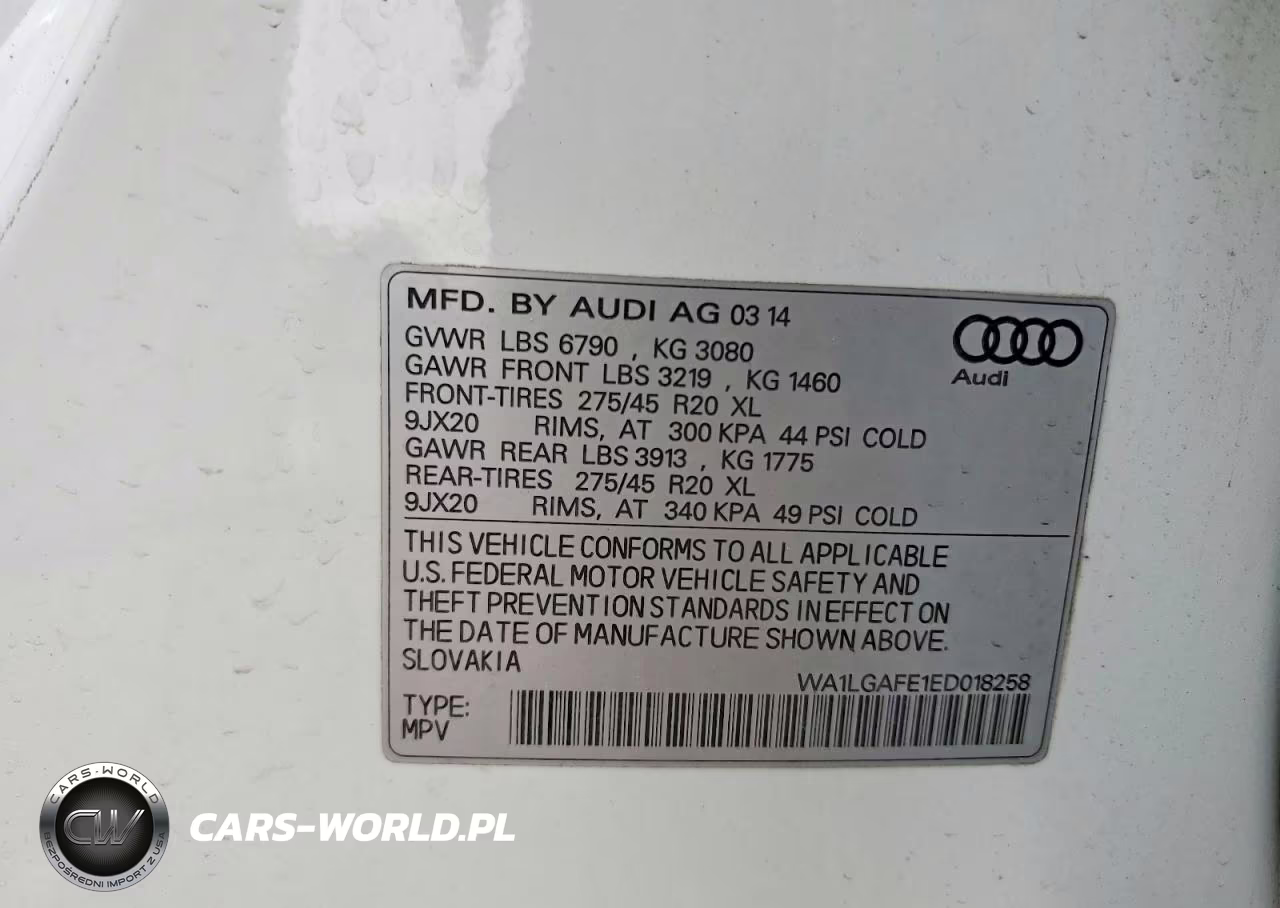 2014 Audi Q7 Premium Plus VIN:WA1LGAFE1ED018258 - 12