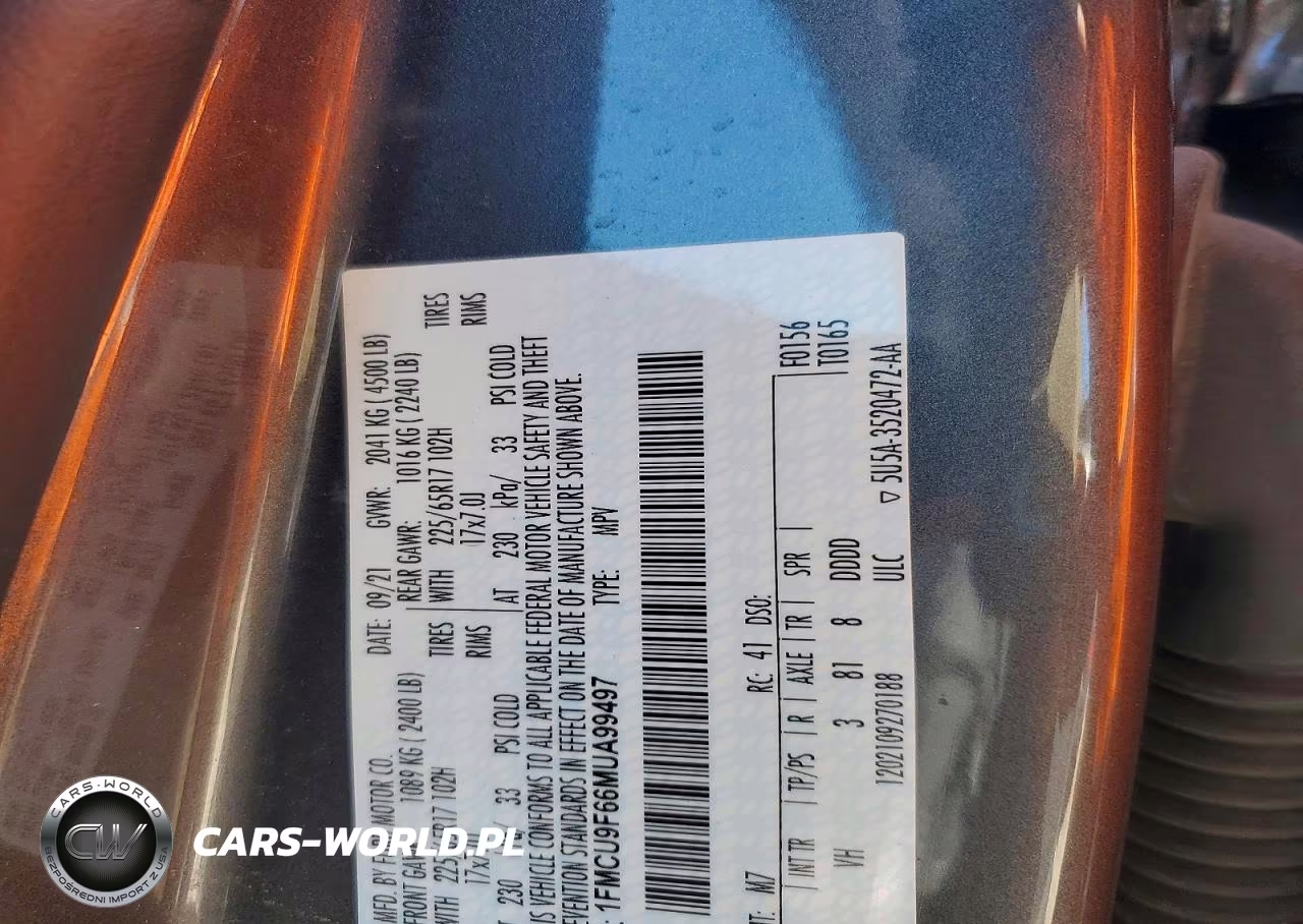 2021 Ford Escape S VIN:1FMCU9F66MUA99497 - 13