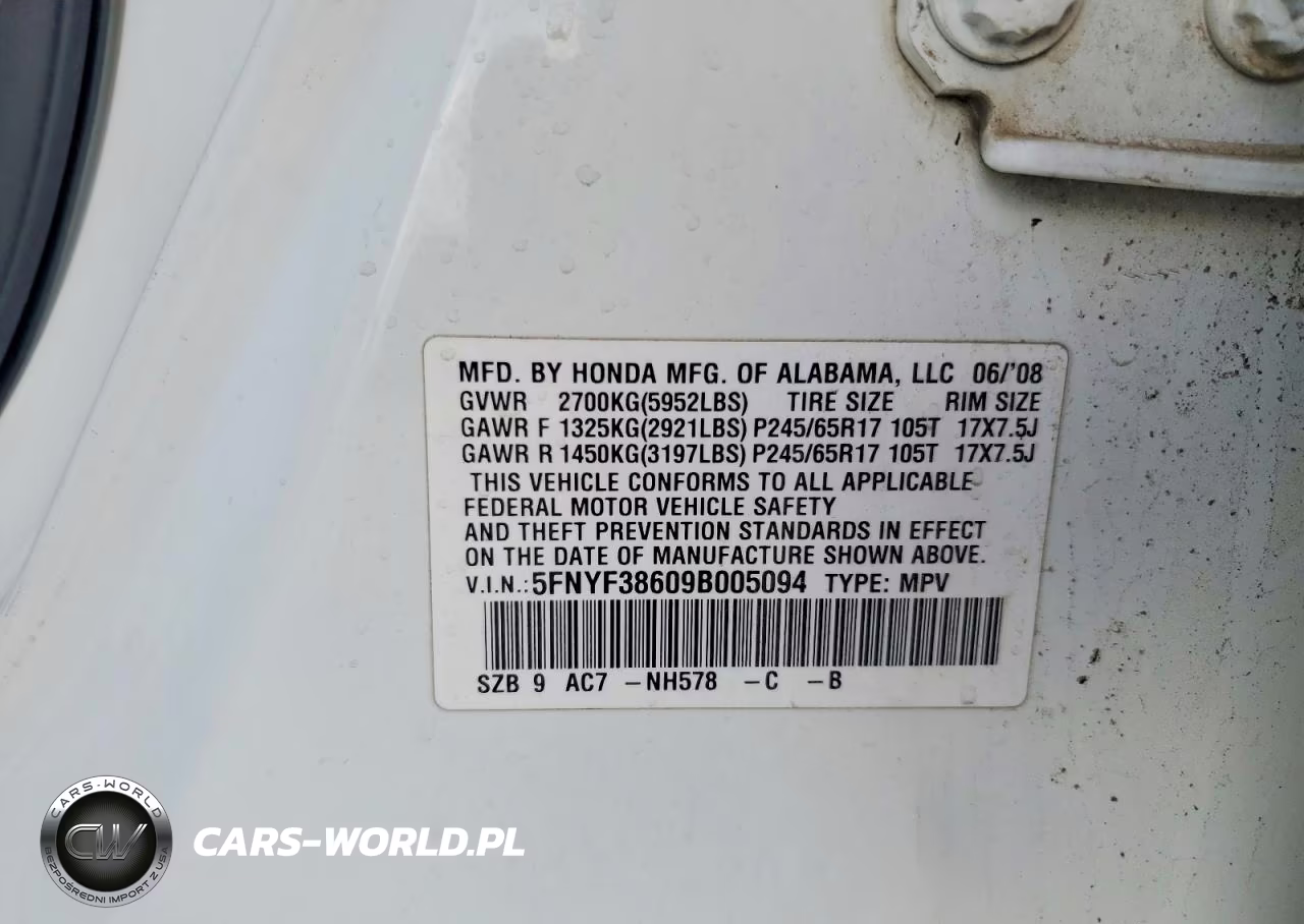 2009 Honda Pilot Exl VIN:5FNYF38609B005094 - 13