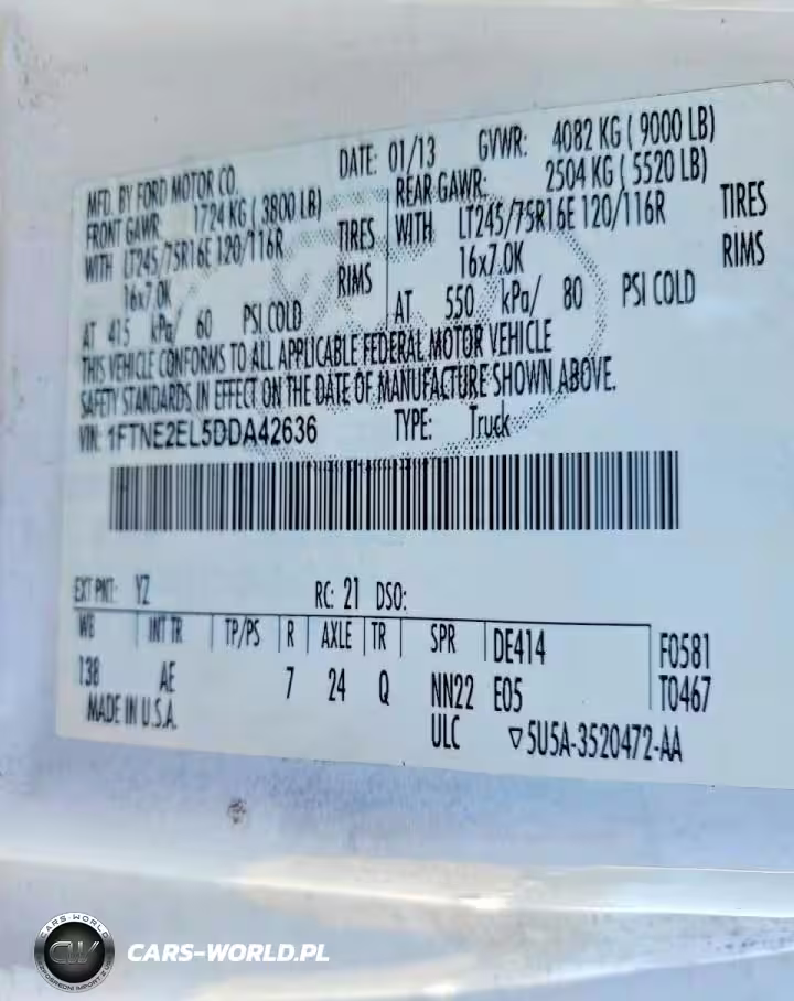 2013 Ford E250 Delivery Van VIN:1FTNE2EL5DDA42636 - 13