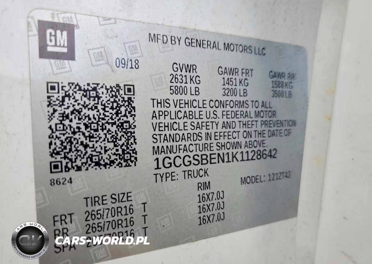 2019 Chevrolet Colorado VIN:1GCGSBEN1K1128642 - 12