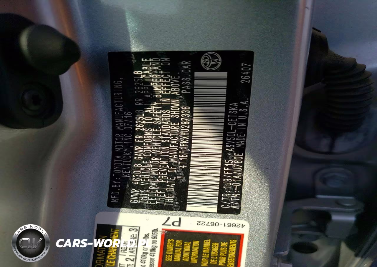 2017 Toyota Camry Se VIN:4T1BF1FKXHU287336 - 12