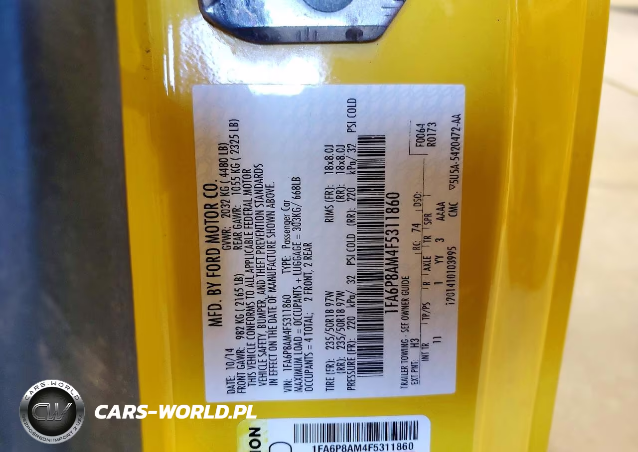 2015 Ford Mustang VIN:1FA6P8AM4F5311860 - 12