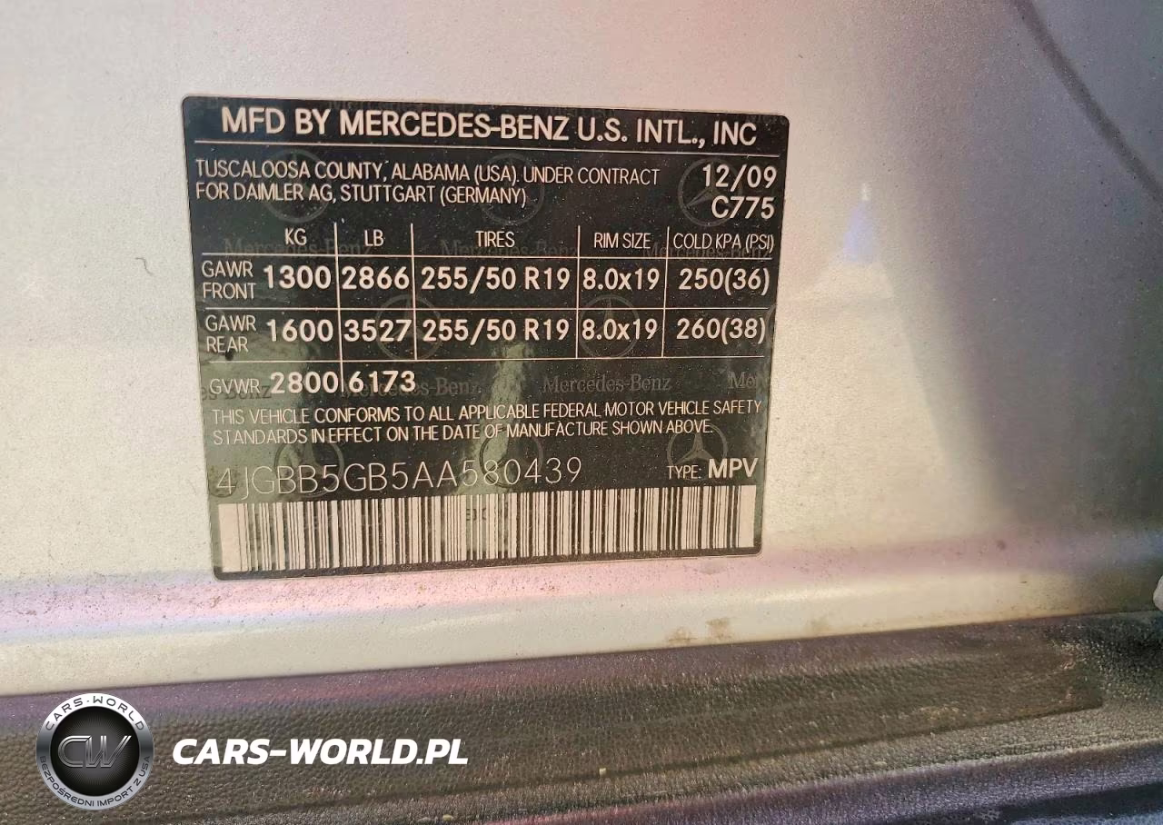 2010 Mercedes-Benz Ml 350 VIN:4JGBB5GB5AA580439 - 13