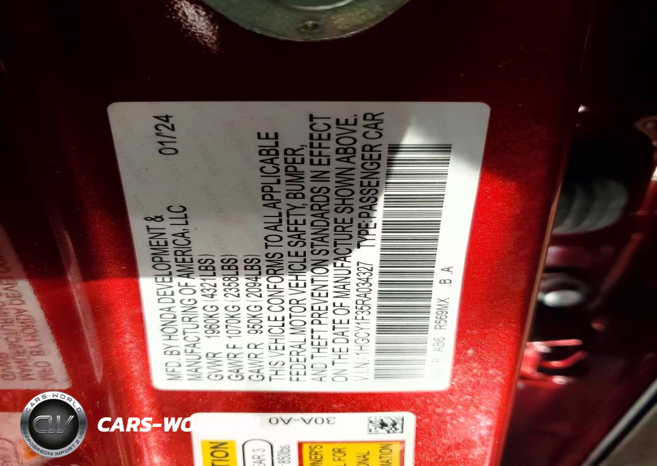 2024 Honda Accord Ex VIN:1HGCY1F35RA034327 - 12