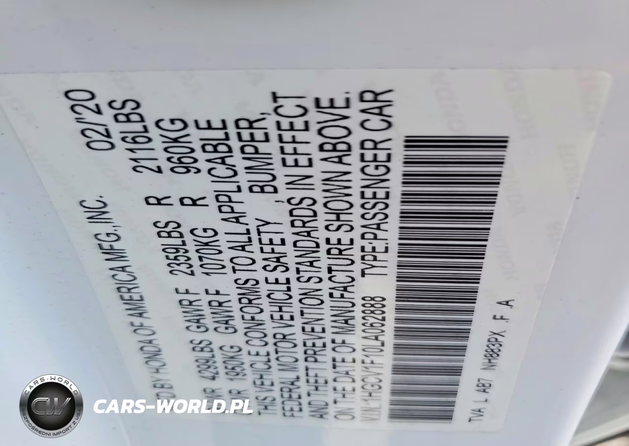 2020 Honda Accord Lx VIN:1HGCV1F10LA062888 - 12