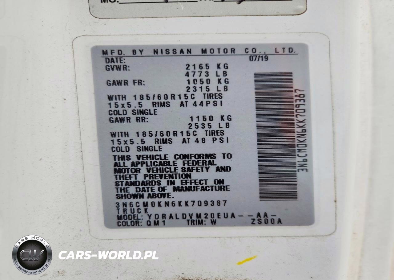 2019 Nissan Nv200 S VIN:3N6CM0KN6KK709387 - 13
