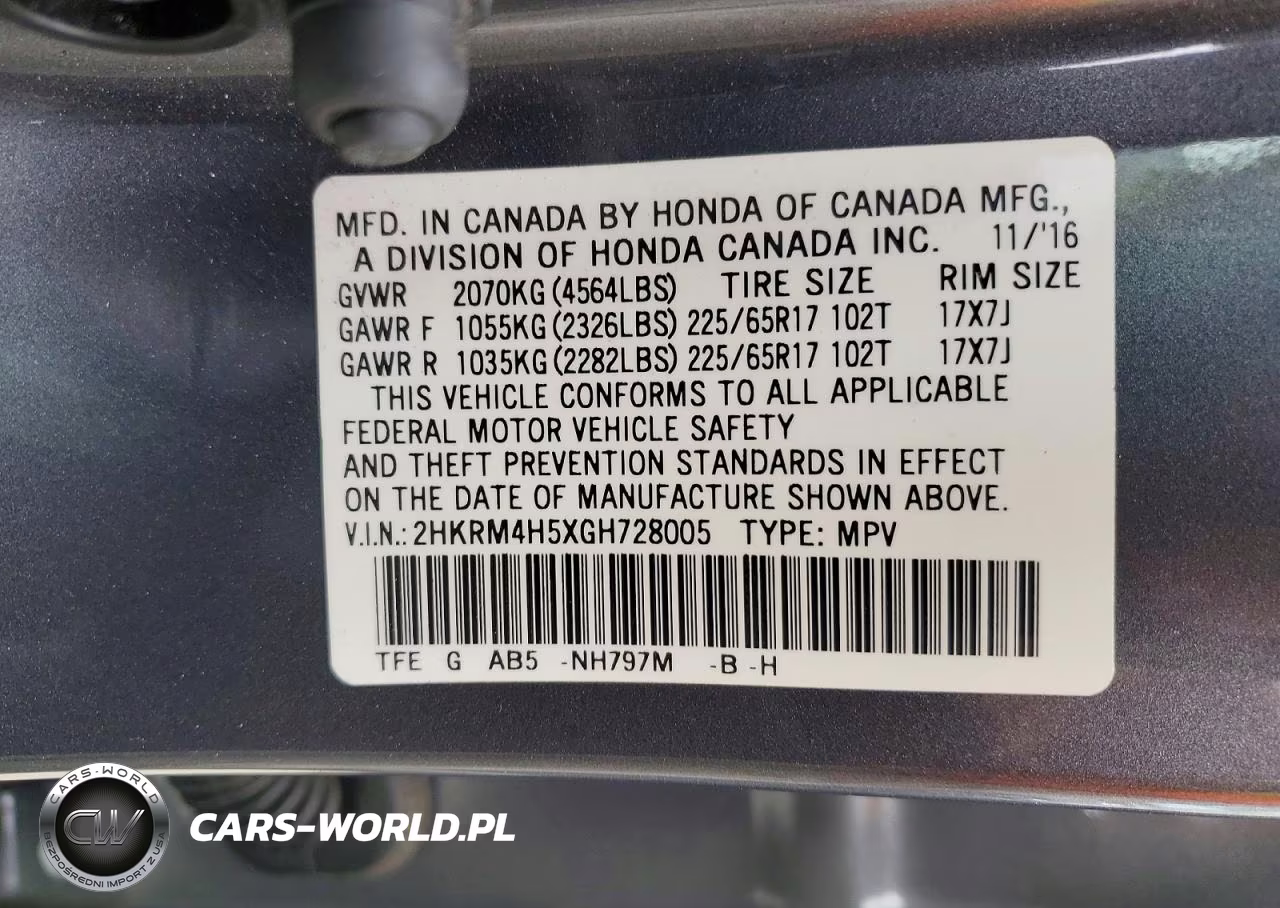 2016 Honda Crv Ex VIN:2HKRM4H5XGH728005 - 13