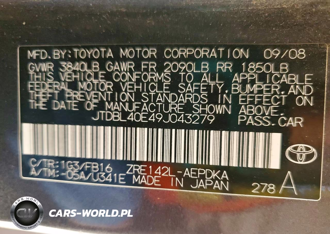 2009 Toyota Corolla Le VIN:JTDBL40E49J043279 - 12