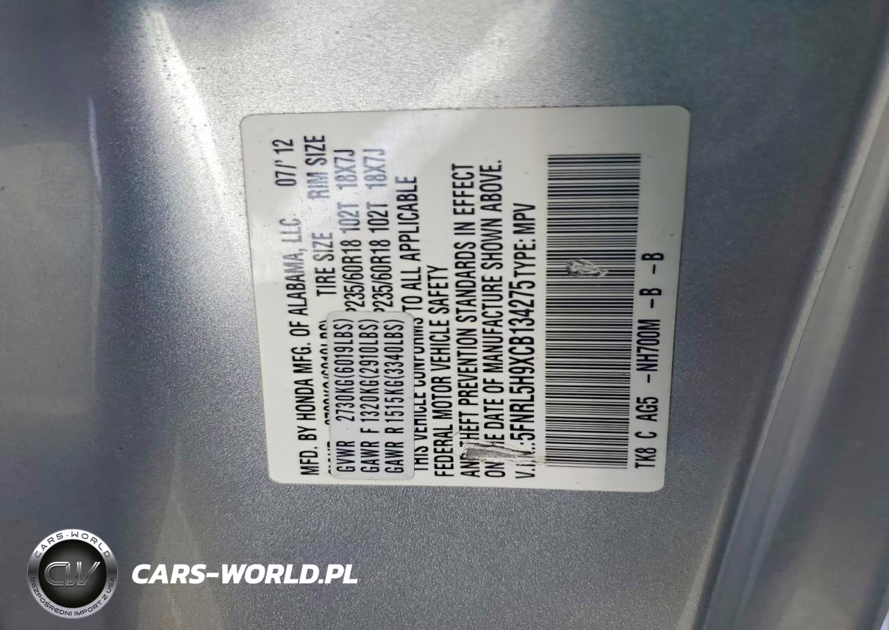 2012 Honda Odyssey VIN:5FNRL5H9XCB134275 - 13