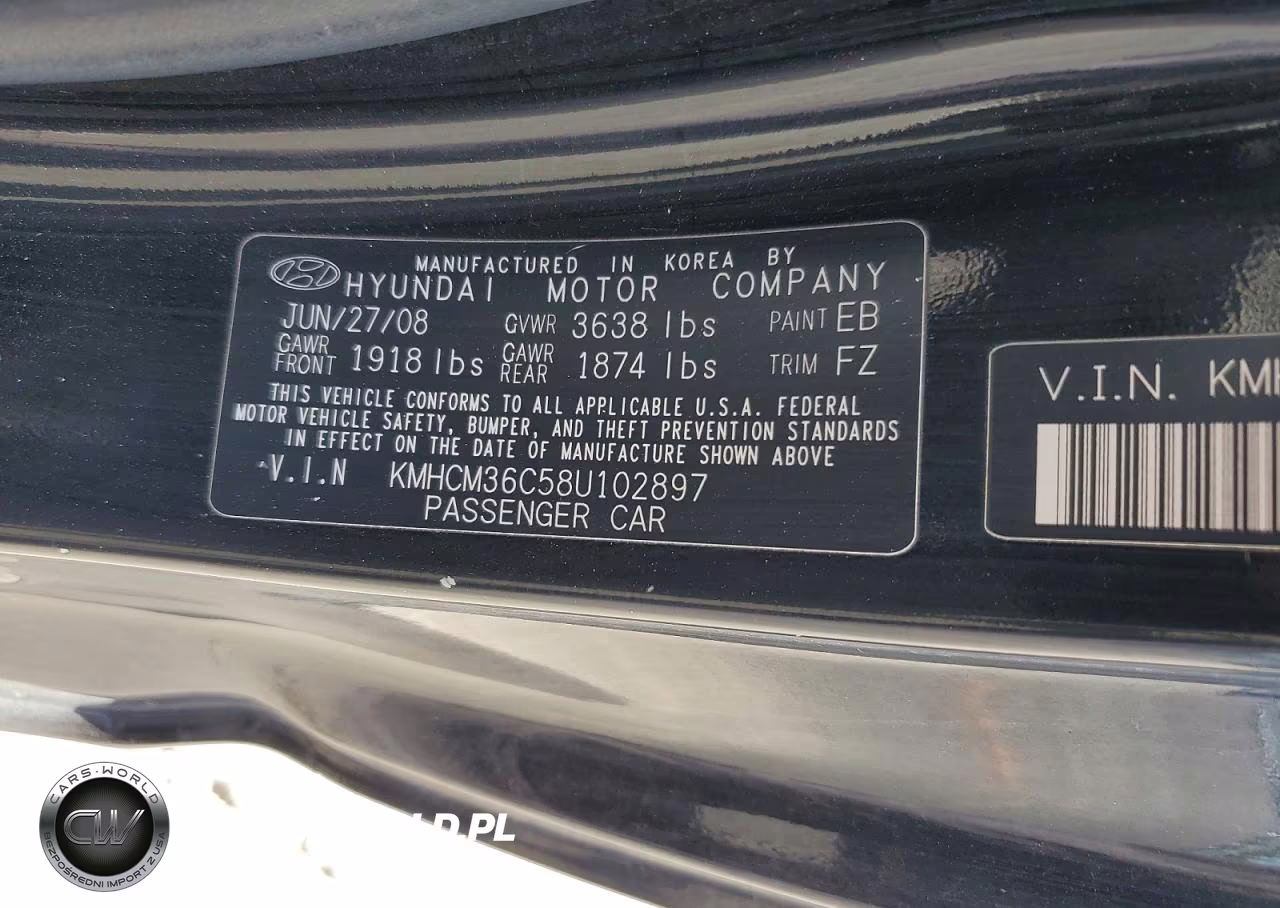 2008 Hyundai Accent Gs VIN:KMHCM36C58U102897 - 12