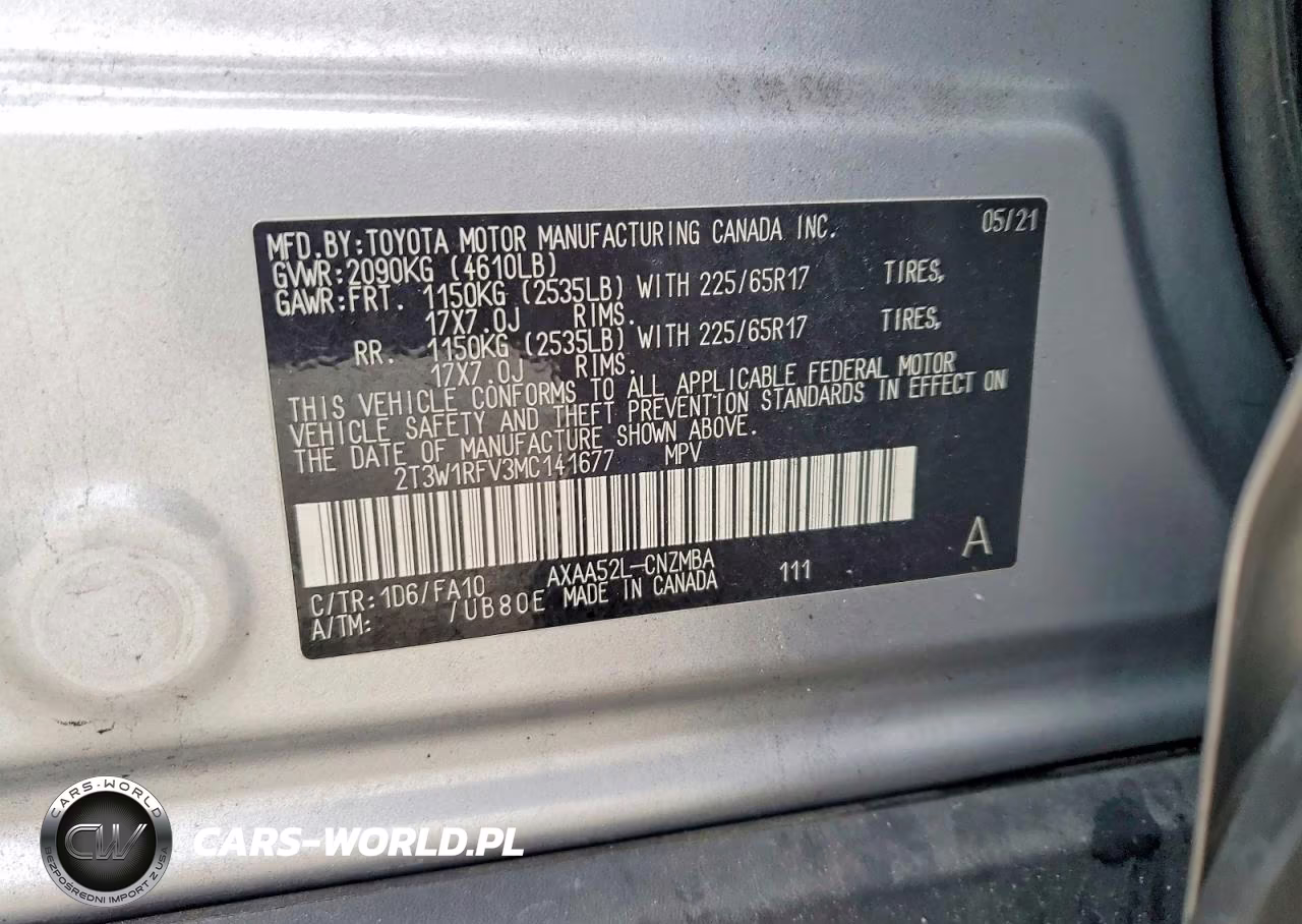 2021 Toyota Rav4 Xle VIN:2T3W1RFV3MC141677 - 13