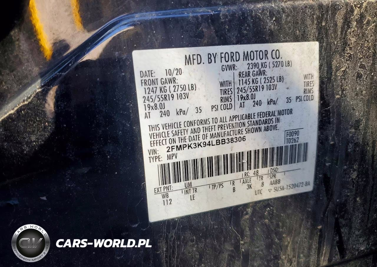 2020 Ford Edge Titanium VIN:2FMPK3K94LBB38306 - 12