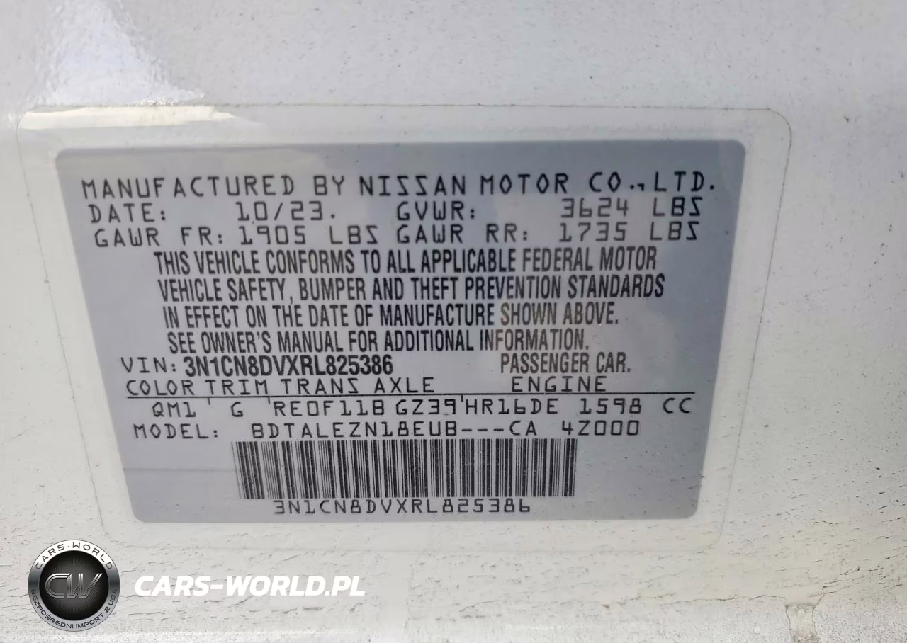 2024 Niss Versa VIN:3N1CN8DVXRL825386 - 12