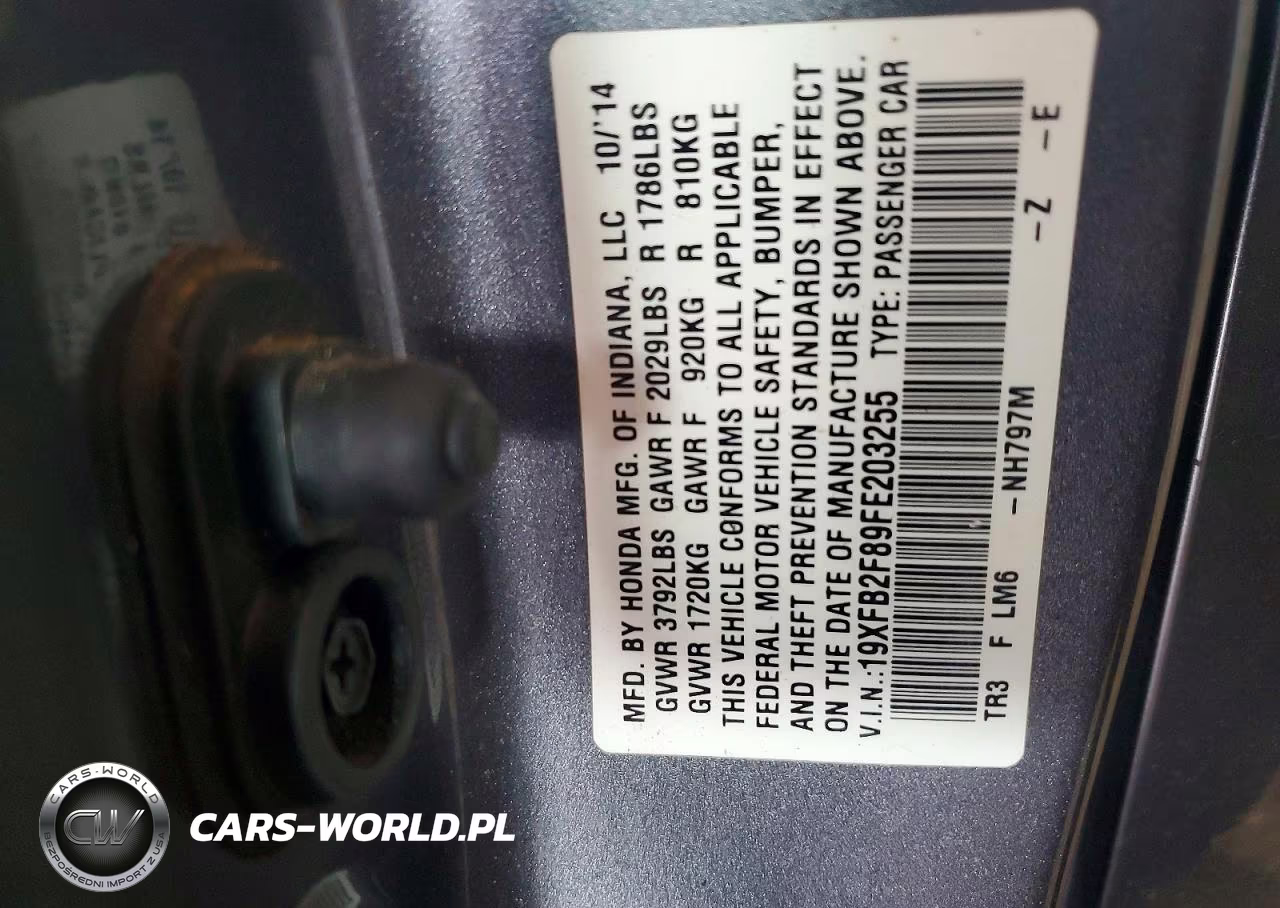 2015 Honda Civic Ex VIN:19XFB2F89FE203255 - 12