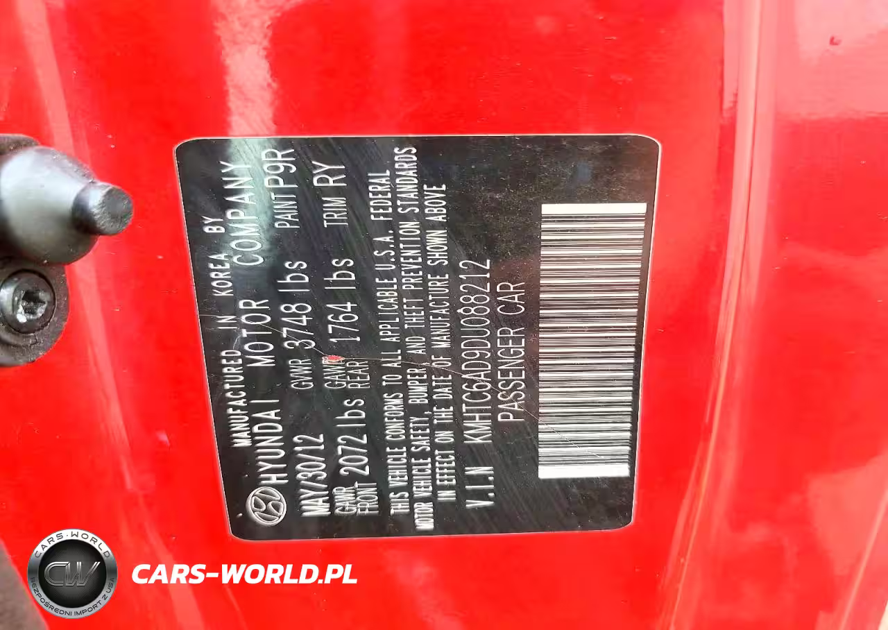 2013 Hyundai Veloster Base VIN:KMHTC6AD9DU088212 - 12