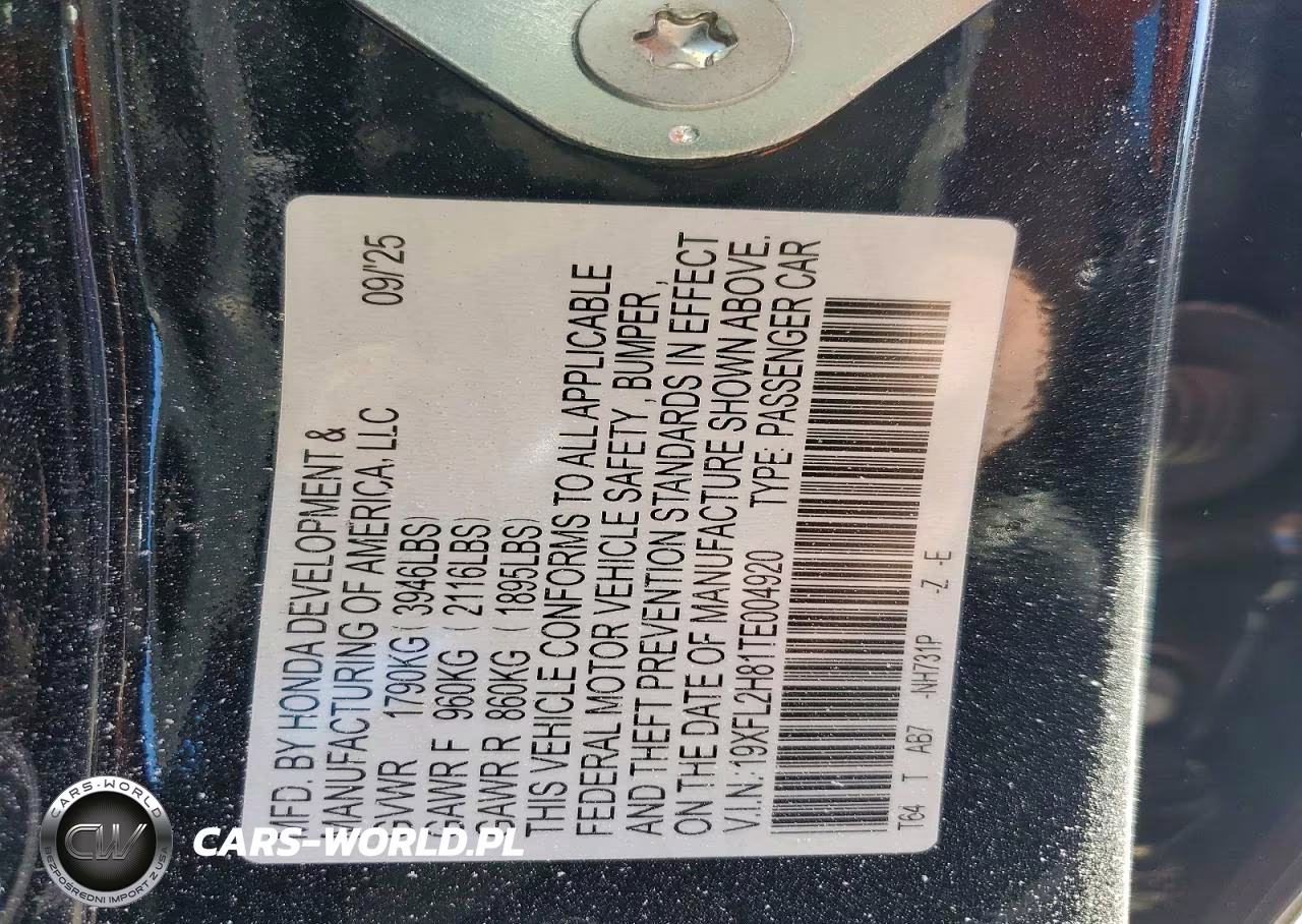 2026 Honda Civic Sport VIN:19XFL2H81TE004920 - 13