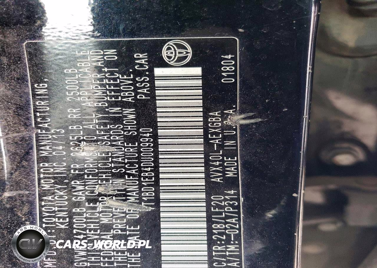 2013 Toyota Avalon Hybrid Xle Premium VIN:4T1BD1EB4DU009940 - 12