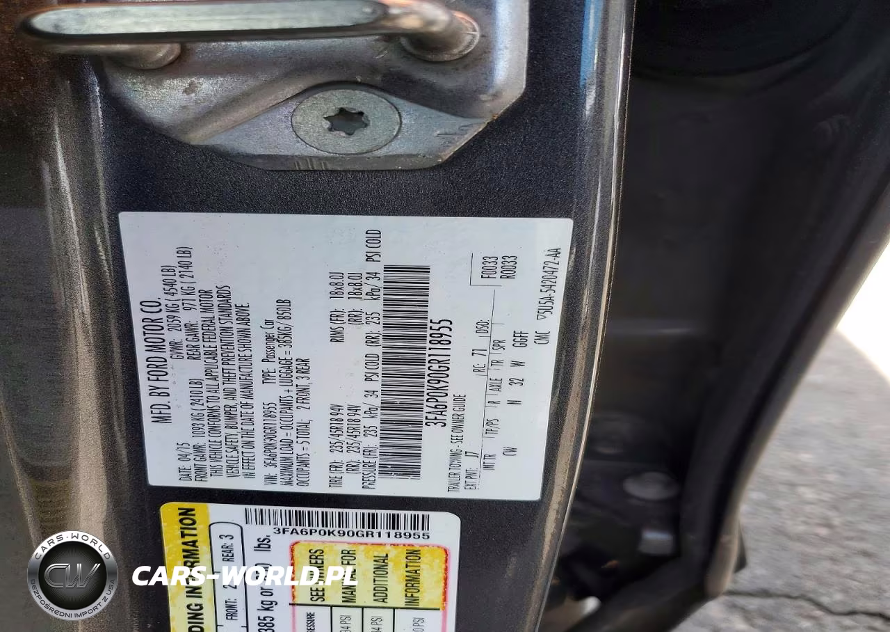 2016 Ford Fusion Titanium VIN:3FA6P0K90GR118955 - 12