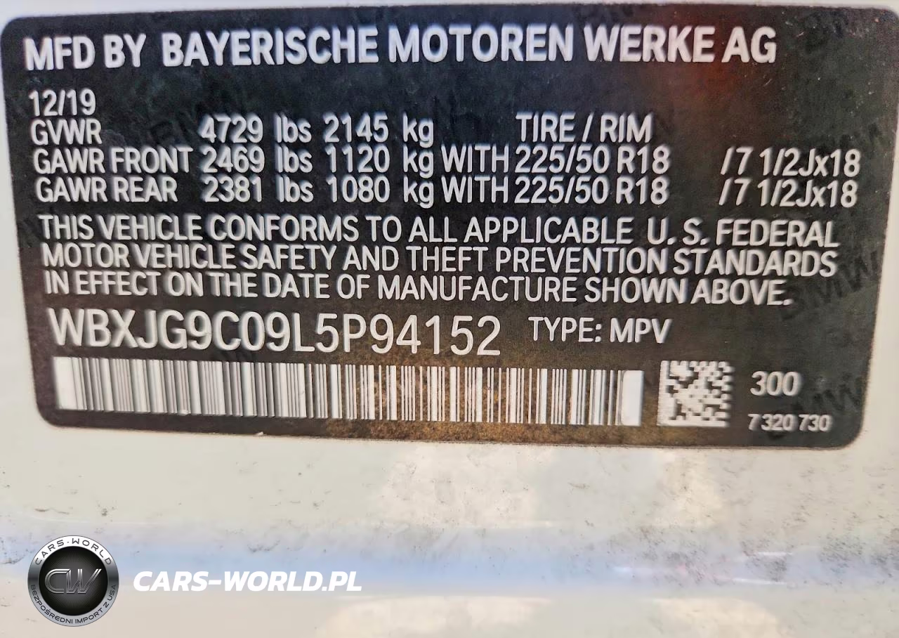 2020 BMW X1 xDrive28I VIN:WBXJG9C09L5P94152 - 12