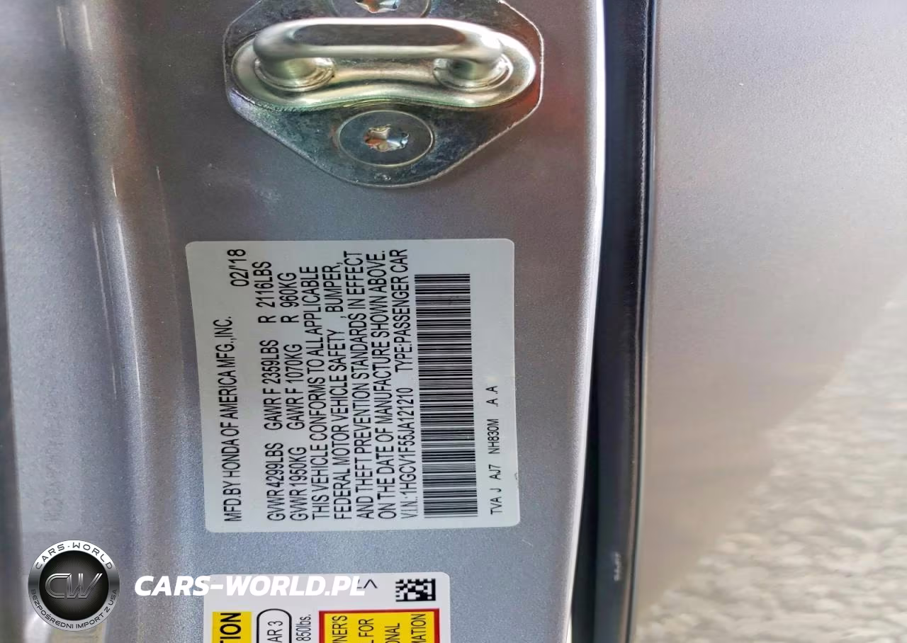 2018 Honda Accord Exl VIN:1HGCV1F55JA121210 - 13