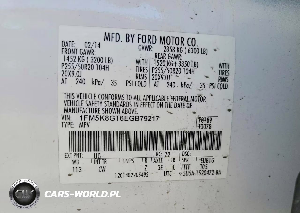 2014 Ford Explorer Sport VIN:1FM5K8GT6EGB79217 - 13