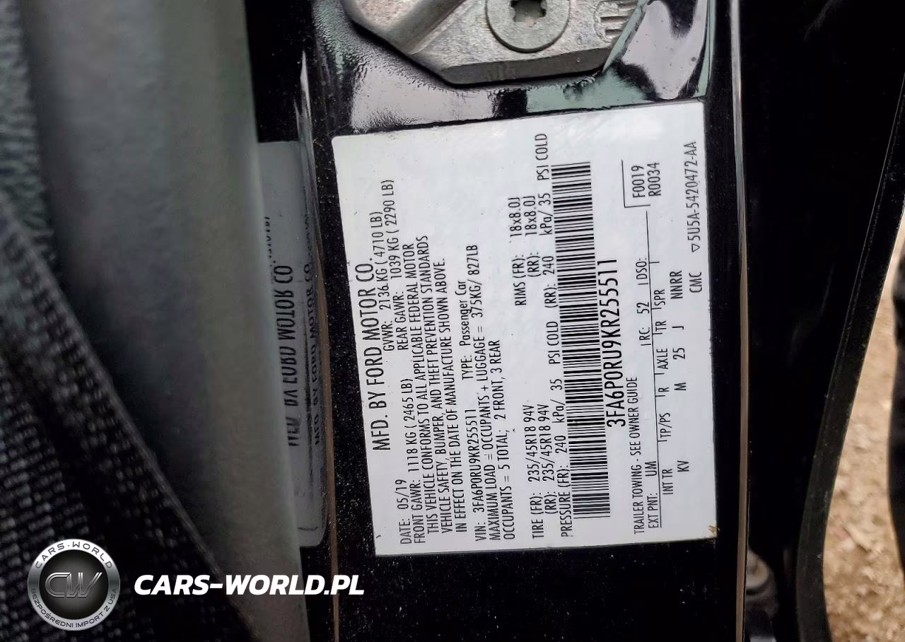 2019 Ford Fusion Titanium VIN:3FA6P0RU9KR255511 - 12