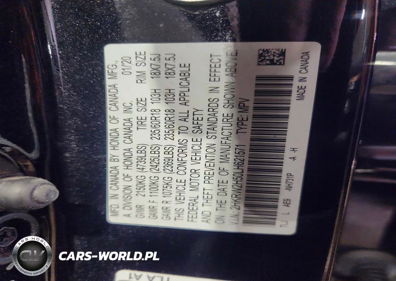 2020 Honda Cr-V Ex VIN:2HKRW2H50LH621571 - 12