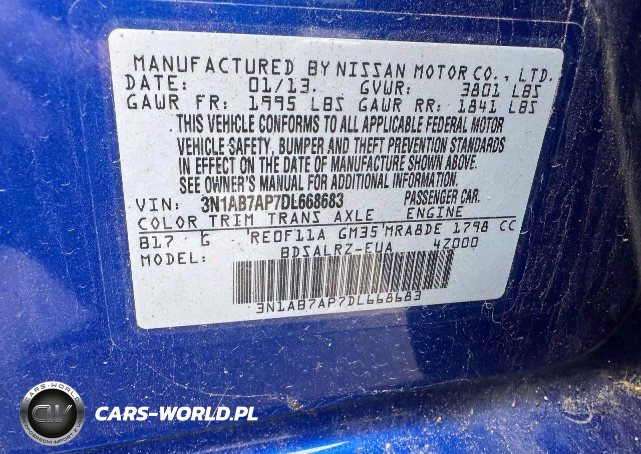 2013 Nissan Sentra S VIN:3N1AB7AP7DL668683 - 10