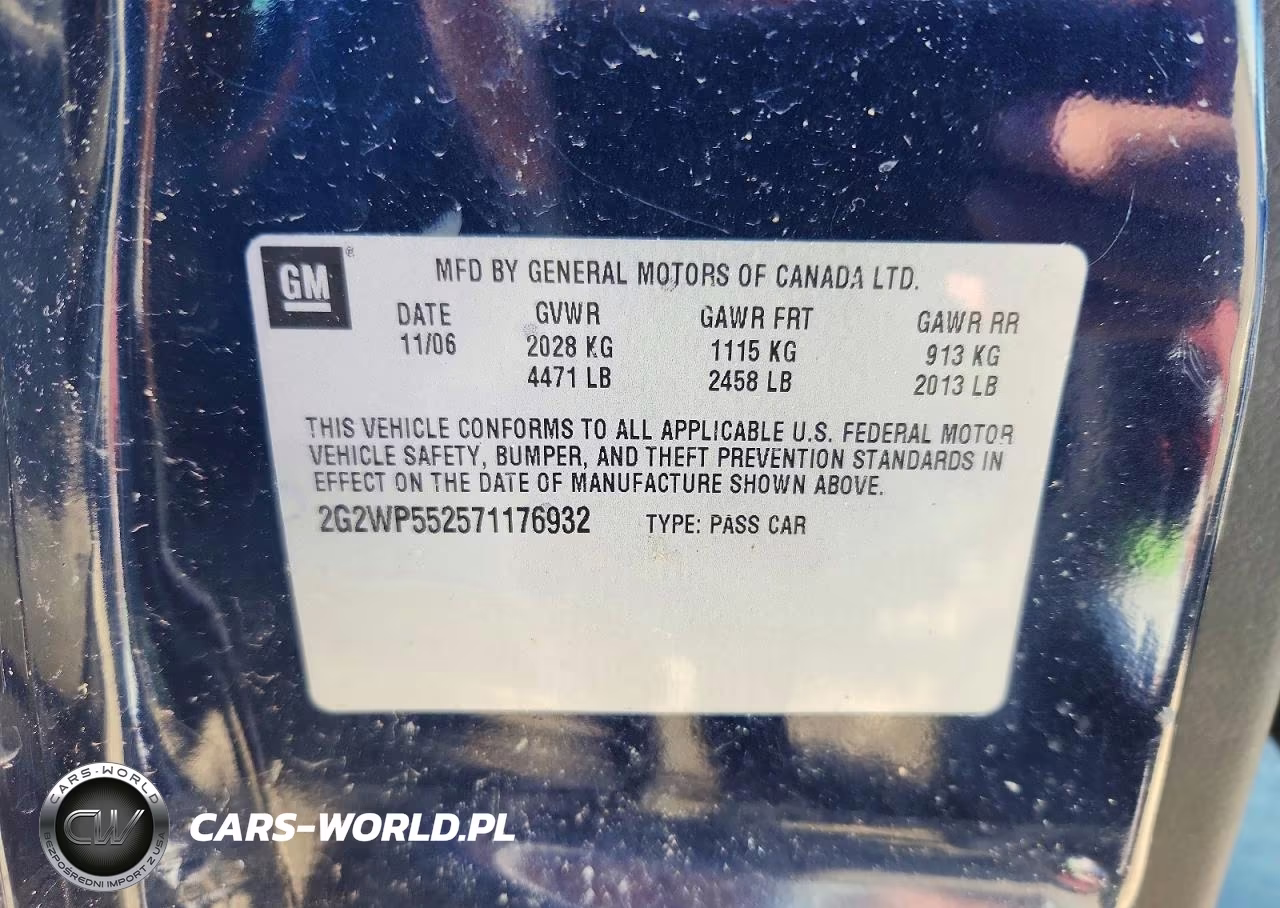 2007 Pontiac Grand Prix VIN:2G2WP552571176932 - 13