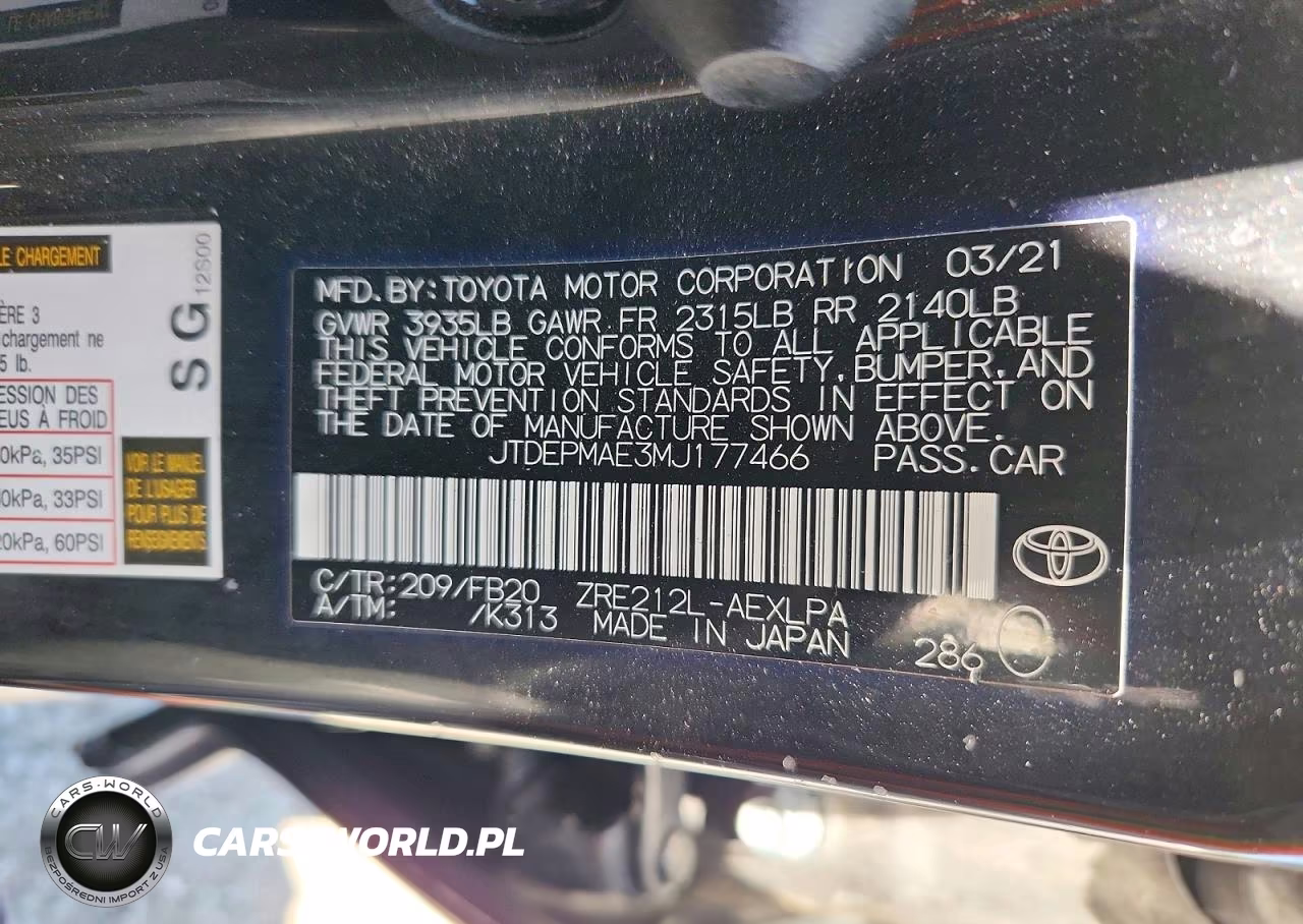 2021 Toyota Corolla Le VIN:JTDEPMAE3MJ177466 - 12