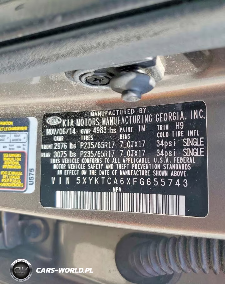 2015 Kia Sorento Lx VIN:5XYKTCA6XFG655743 - 13