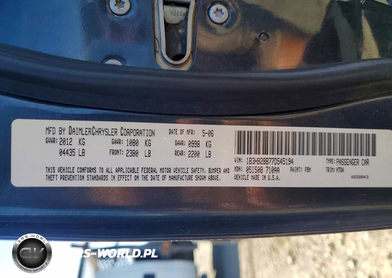 2007 Dodge Caliber VIN:1B3HB28B77D545194 - 13