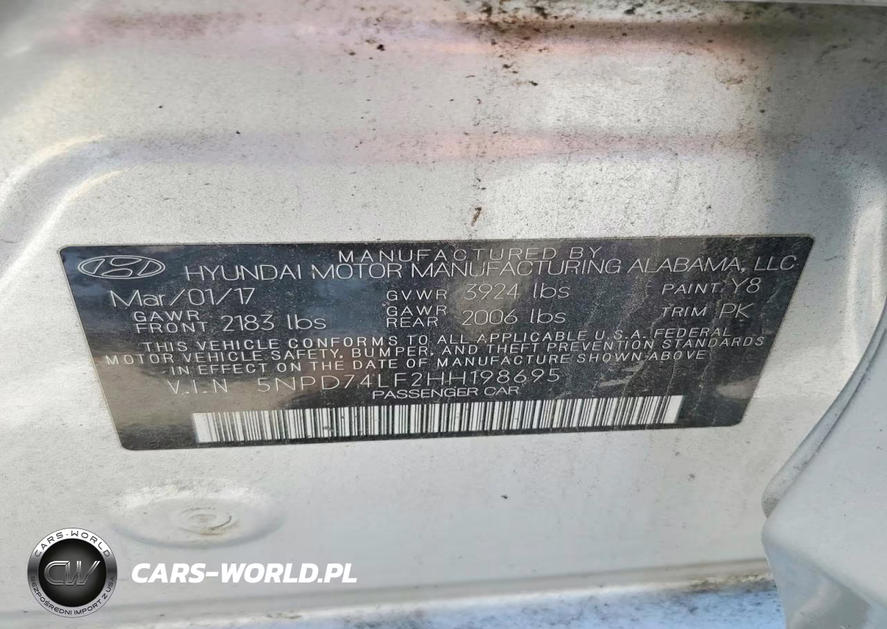 2017 Hyundai Elantra Se VIN:5NPD74LF2HH198695 - 12