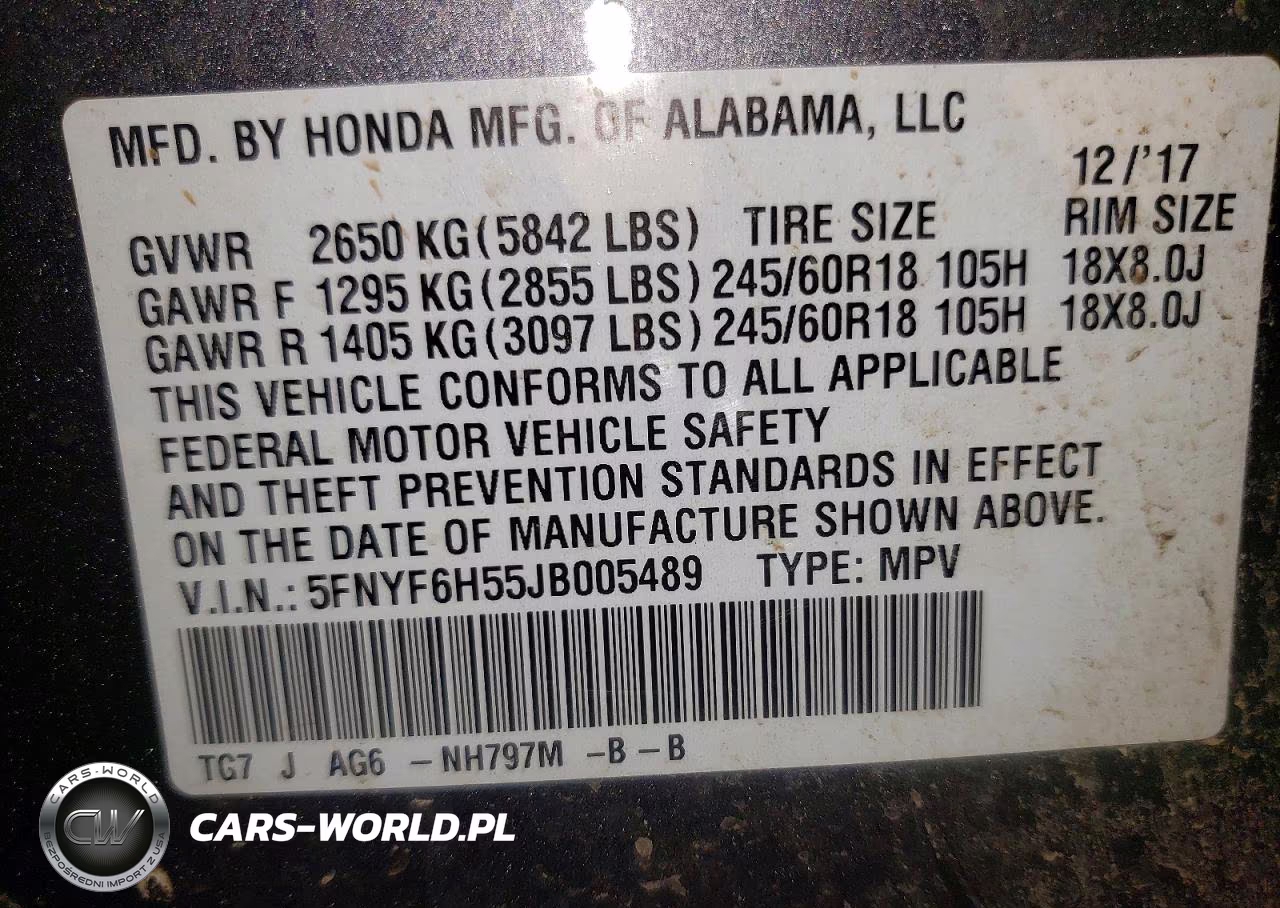 2018 Honda Pilot Exl VIN:5FNYF6H55JB005489 - 14