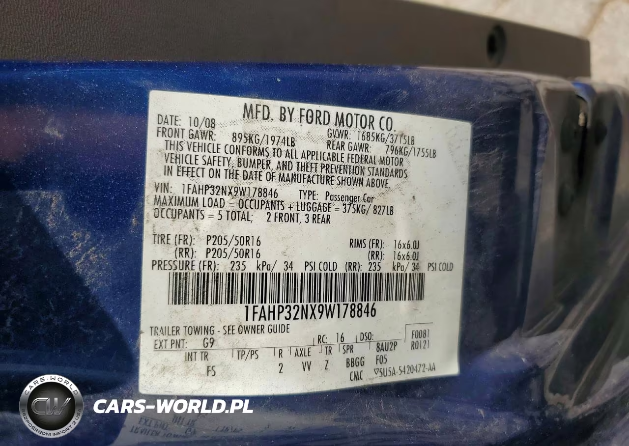 2009 Ford Focus Se VIN:1FAHP32NX9W178846 - 12