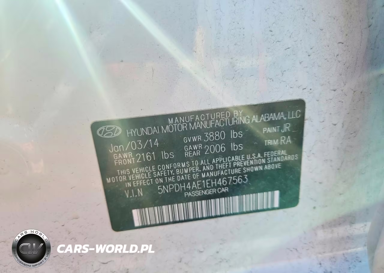 2014 Hyundai Elantra Se VIN:5NPDH4AE1EH467563 - 12