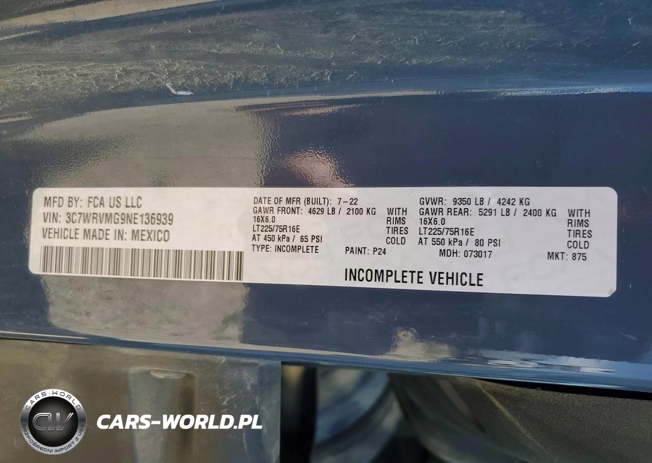 2022 Ram Promaster 3500 3500 Standard VIN:3C7WRVMG9NE136939 - 14