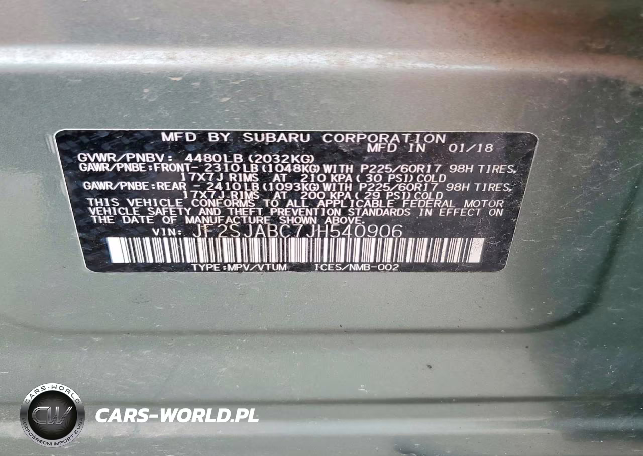 2018 Subaru Forester 2.5I VIN:JF2SJABC7JH540906 - 13